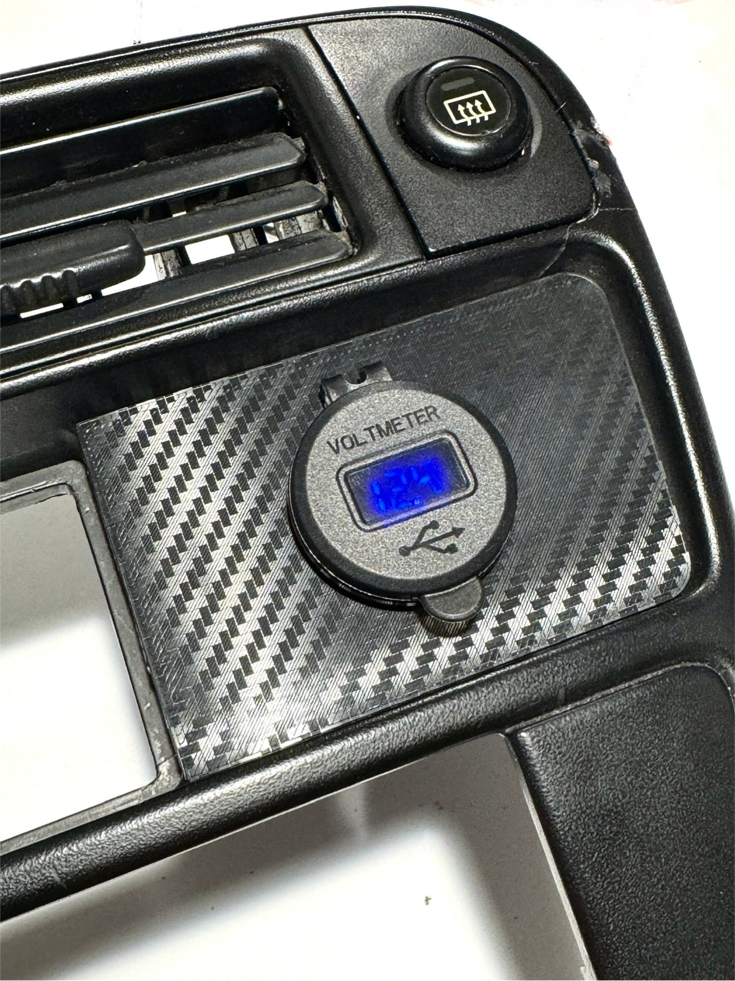 Clock / Pocket USB EK Civic - LHD / Voltmeter ( charger ) / Carbon Fiber