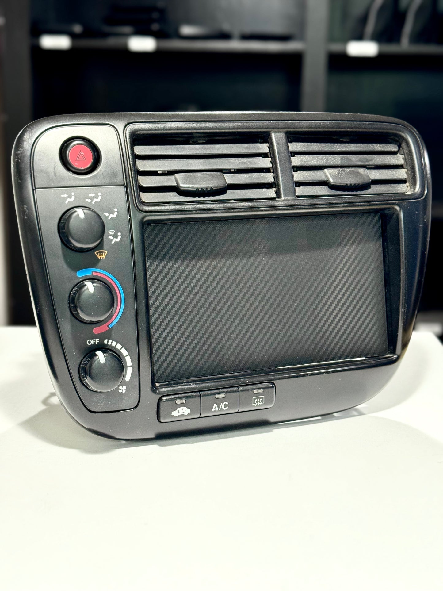 Double Din Block Off Radio - Carbon Fiber