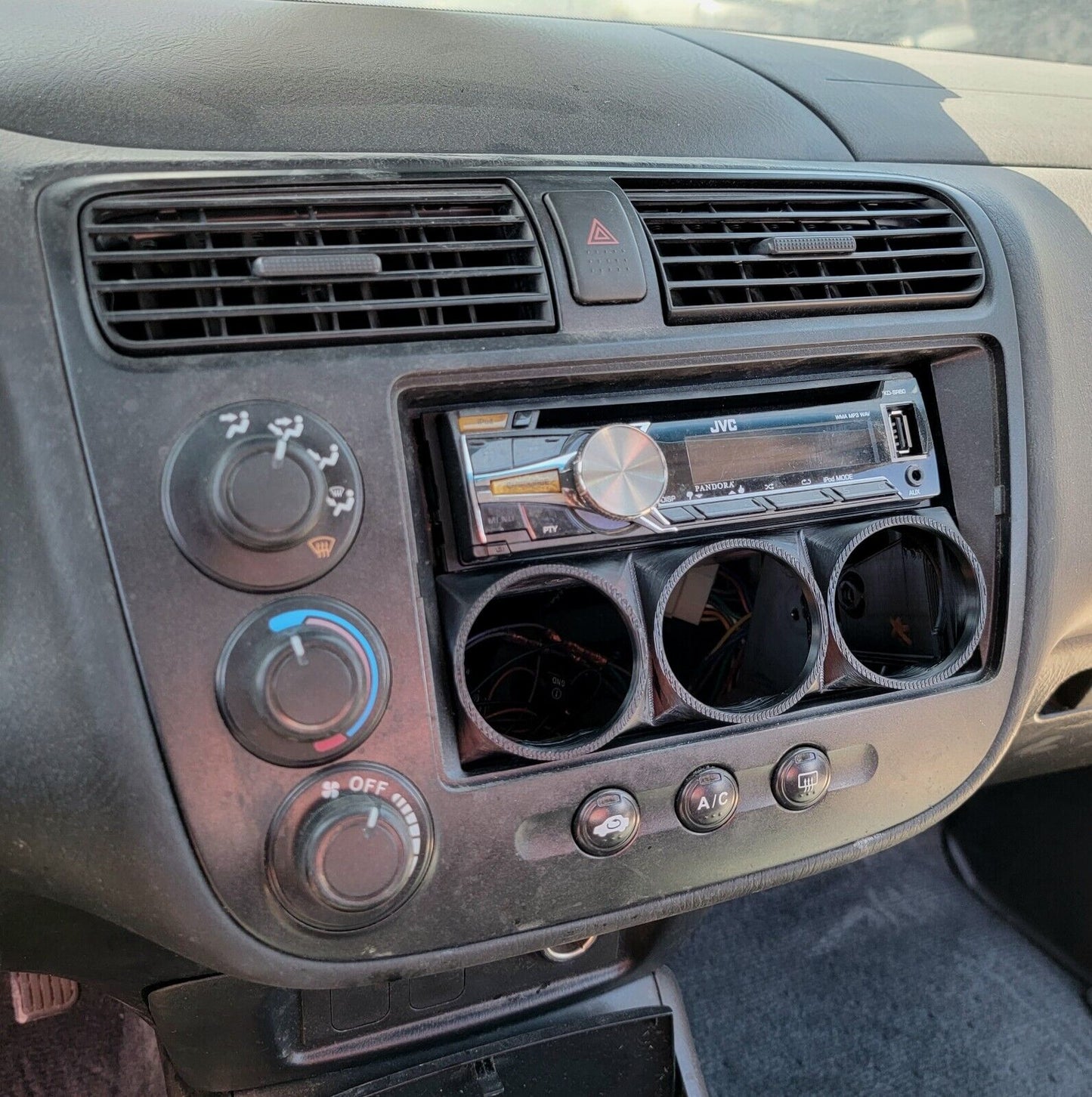 Radio 3 Gauge Pod Double or Single Din - Standard ABS