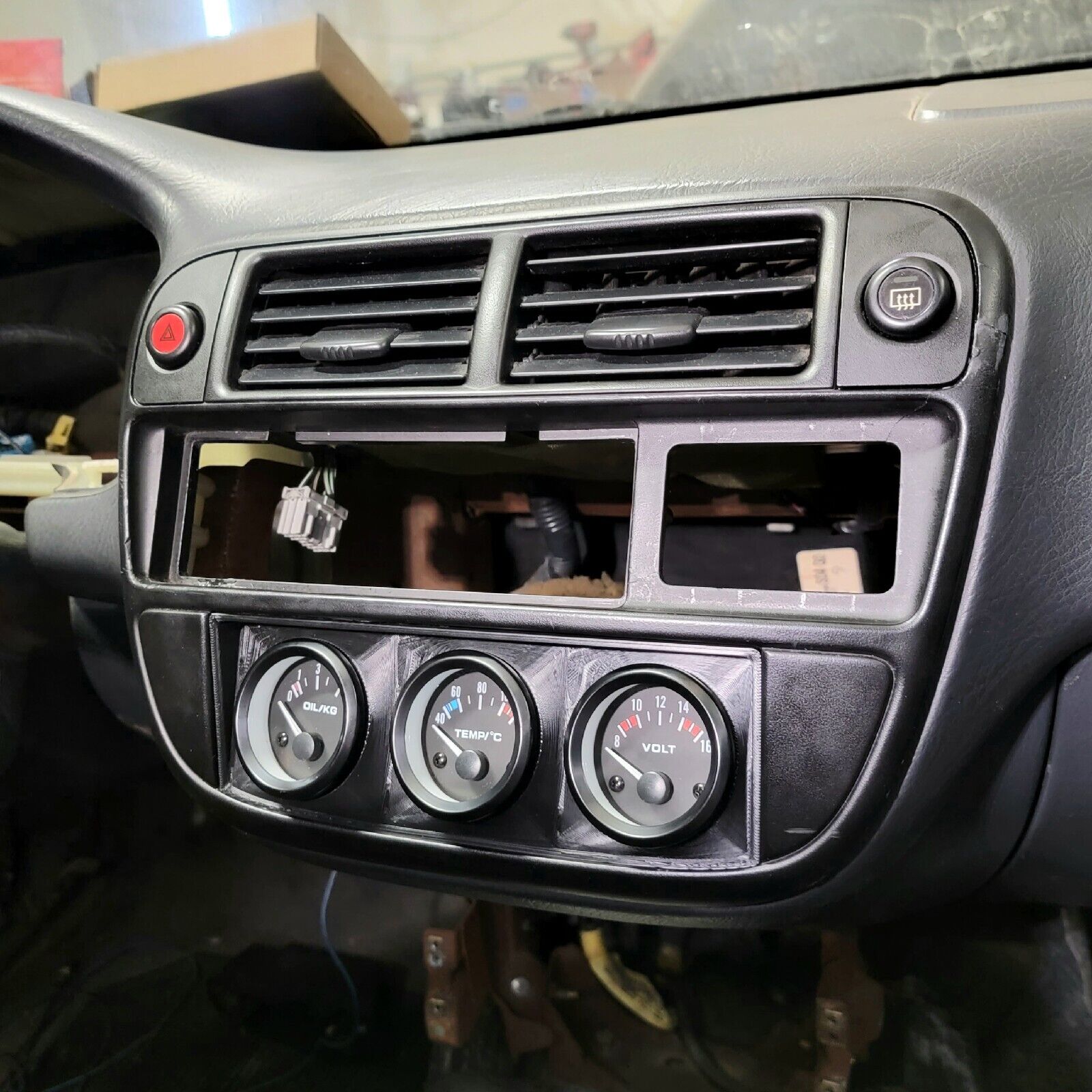 Climate Gauge 3 Pod Civic EK - ABS - Standard smooth black