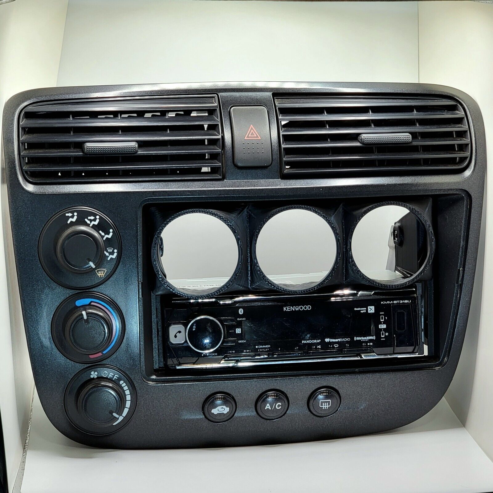 Radio 3 Gauge Pod Double or Single Din - Standard ABS