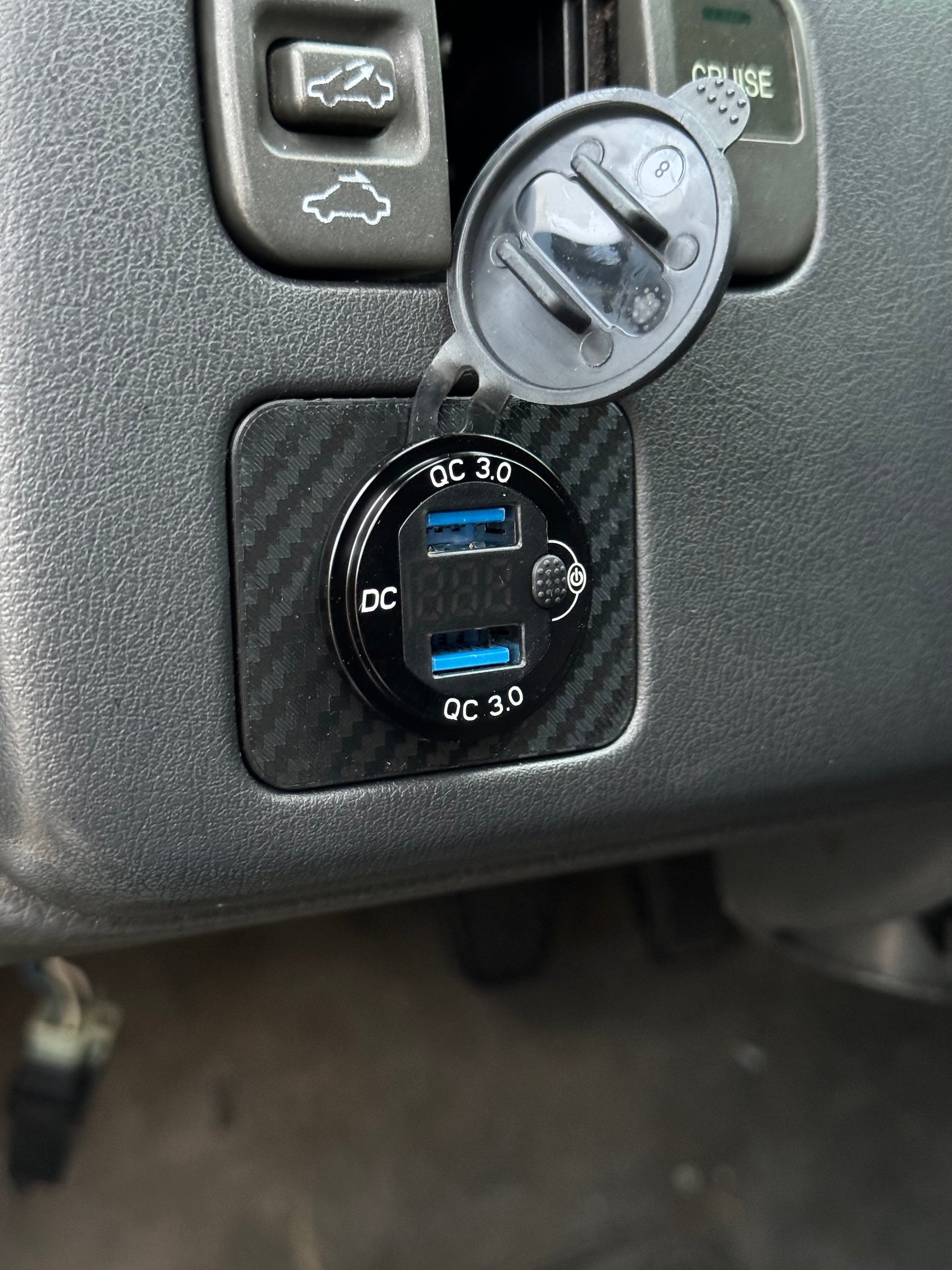 Mirror Switch Mounts EG Civic - Voltmeter / USB Charger / Textured