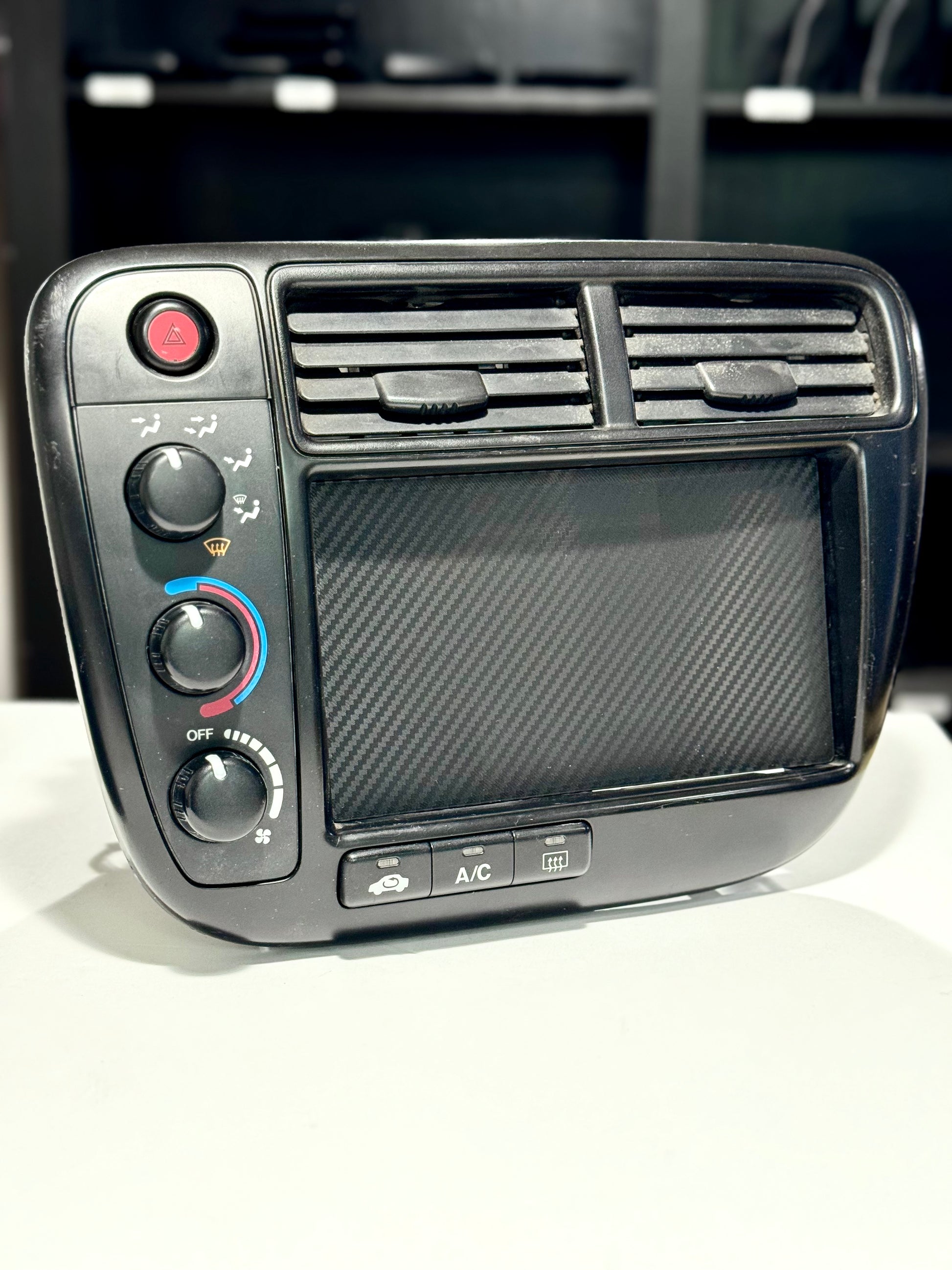 Double Din Block Off Radio - Carbon Fiber