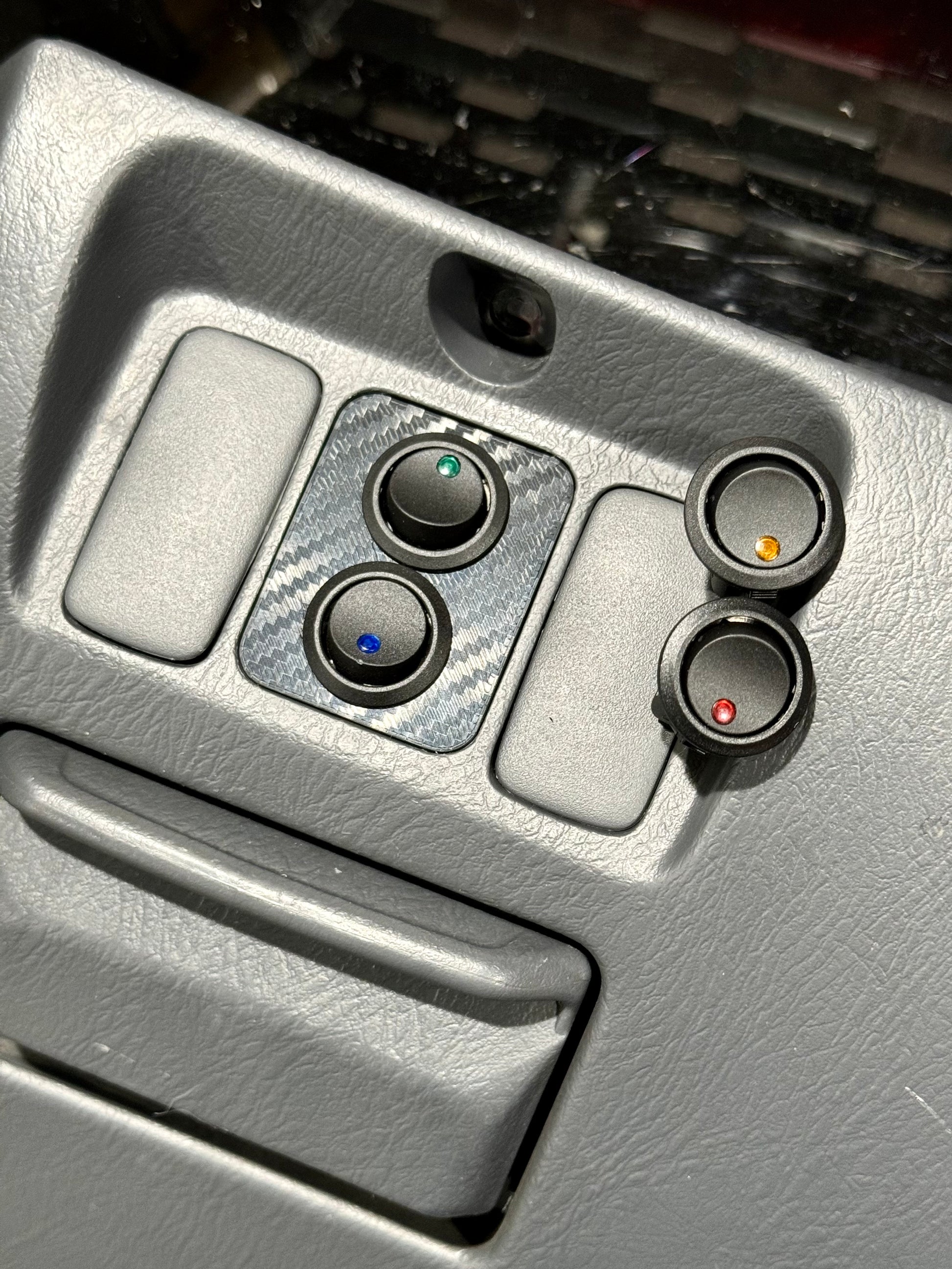 Mirror Switch Mounts EK Civic - 2 Rocker SW - RED LED SW / Textured