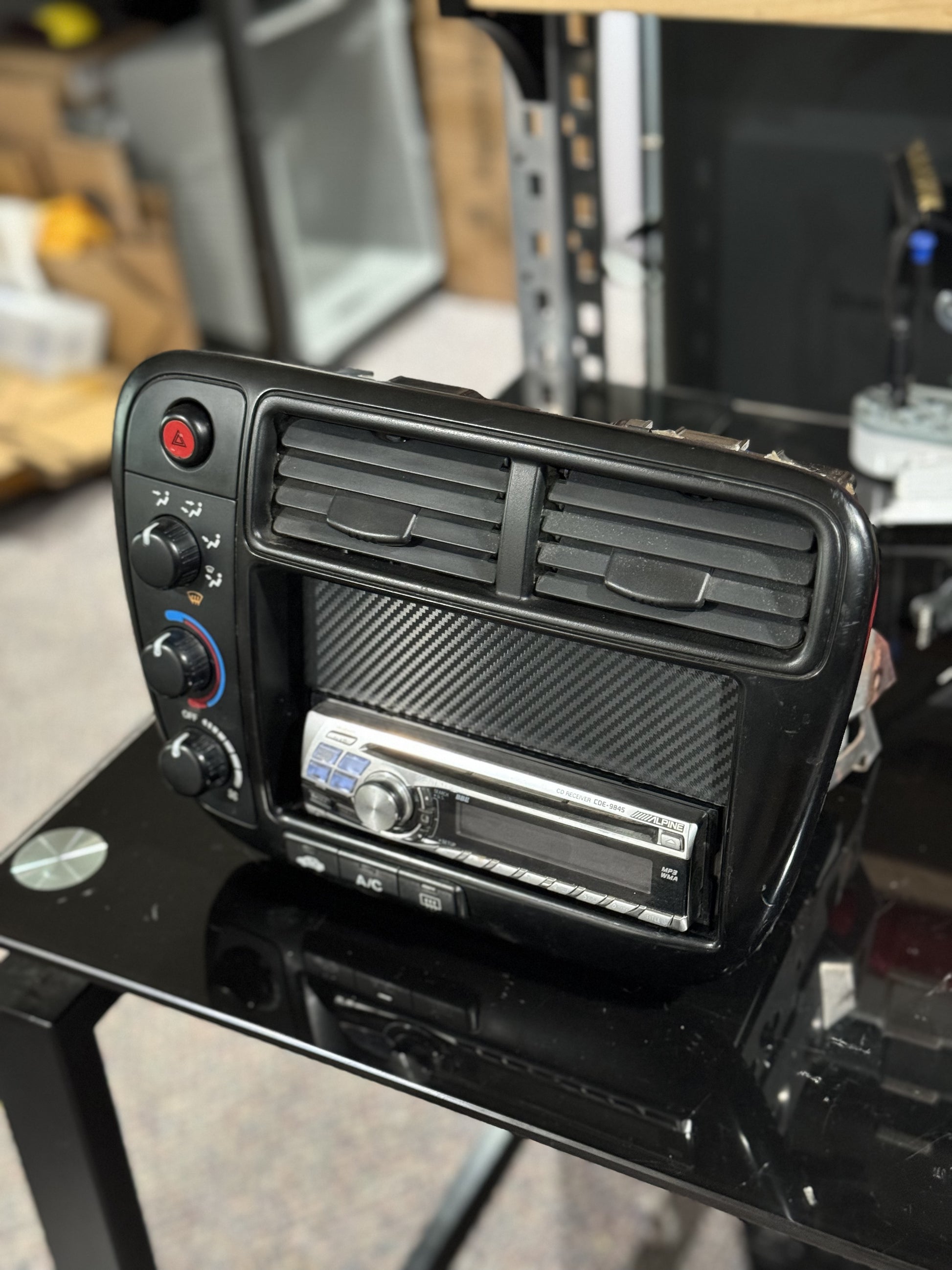 Radio Single or half Double Din Delete - Carbon Fiber