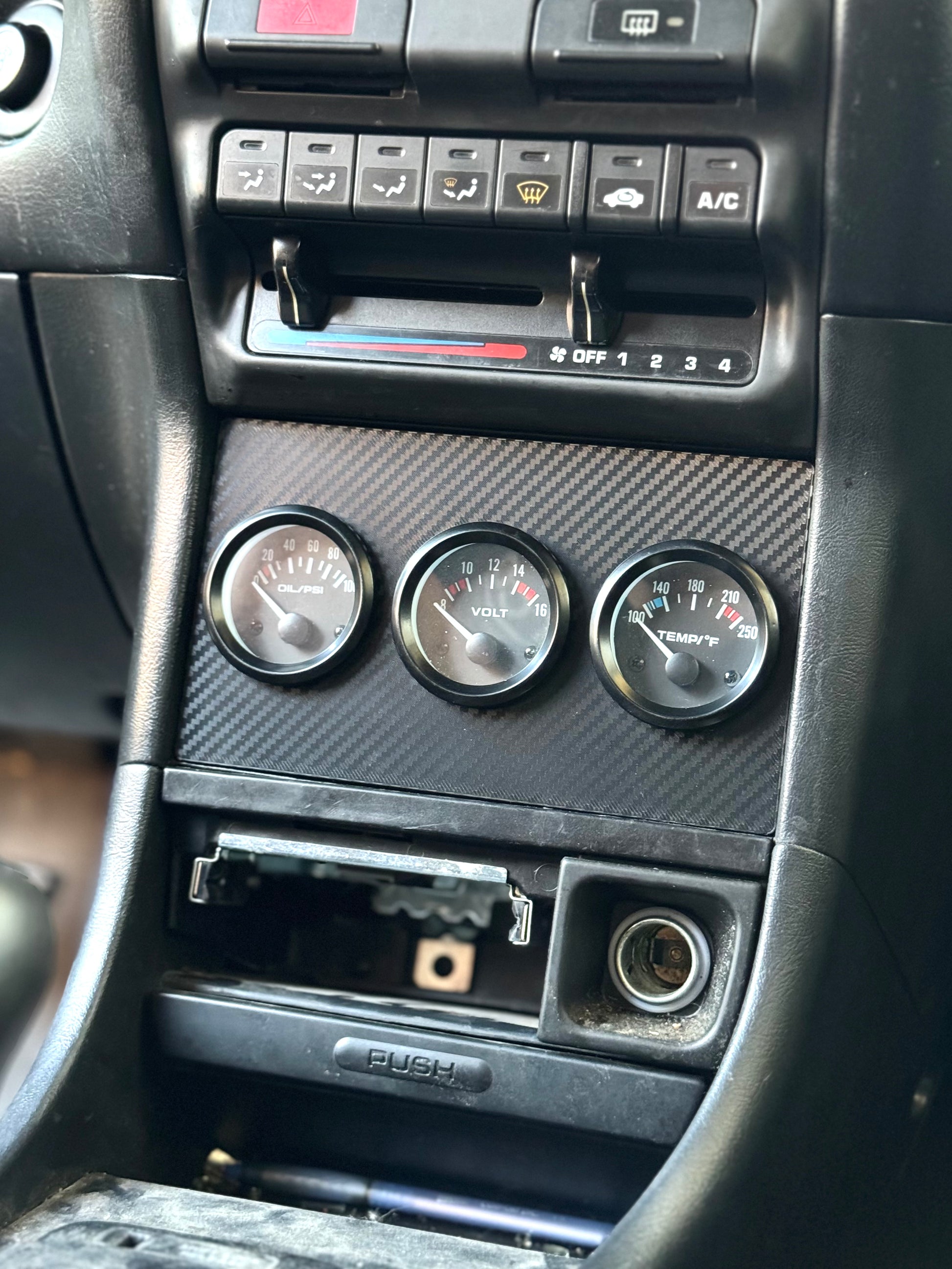 Radio Delete 1 2 3 Gauge Double Din 52mm Pod Honda Stereo - 3 Gauge / Textured